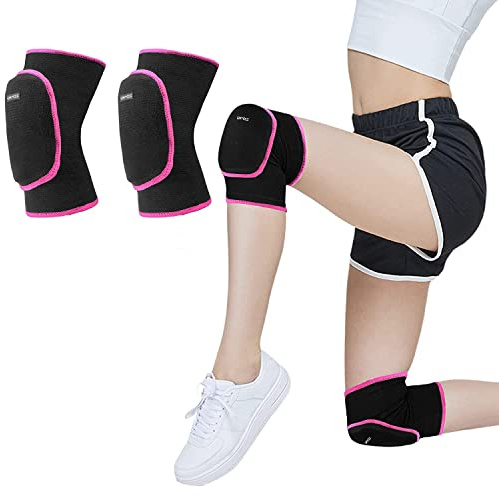 Manica per Bambini 1 Paio di Ginocchiere Bambini Elastico Cotone Supporto per Fasciatura Ginocchio Bambini Supporto per la Danza Sportiva Nero-Rosso/M