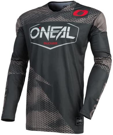 O'NEAL | Motocross-Trikot | Enduro Motorrad | Schnell trocknendes Performance-Material, kragenloses Design, Athletische Passform | Jersey Mayhem Covert | Erwachsene | Charcoal Grau | Größe L