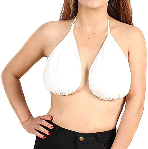 Soutien-gorge, pour femme, tuyau pour l'allaitement au sein, serviette de soutien-gorge de bain, col tubulaire pour le sport, Blanc, L