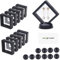 Eco-Fused Cornice Flottante Trasparente 3D - Set di 10 - Vetrinetta Sospesa per Oggetti da Collezione, Cimeli, Decorazioni - Supporti per Monete, Gioielli, Medaglie, Pietre Preziose (Nero)