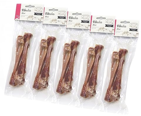 Santaniello Edelschinken-Knochen Mini-Fibula 10 Stück (5 Packungen a 2 Knochen) - Hochwertige Leckerei für Hunde 14-18cm, vakuumverpackt