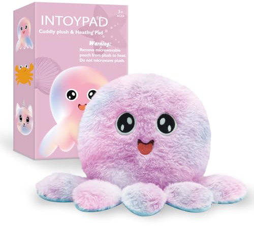Intoypad Octopus Microwavable Heating Pad - Soft Cozy Pillow for Kids and Women, Lavender Scent Heating Pad for Pain Relief, Cramps, and Menstruation