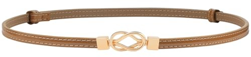 VONMELLI Cintura Donna in Pelle Pu Moda Regolabile Cintura Sottile per Abiti Cinture Donna Eleganti con Oro Cintura Vita Alta Donna Cintura Gioiello Donna per Vestito Pantaloni Jeans