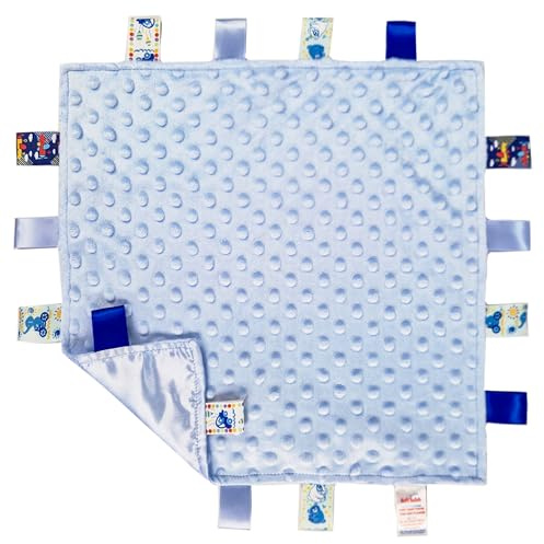 Couverture de luxe super douce pour bébé avec rubans de satin (bleu)