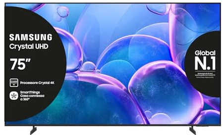 Samsung TV 75 Pouces Crystal UHD 75U7000F 4K Smart TV, Couleurs Incroyables avec Crystal Processor 4K, Écoutez Tous Les Haut-parleurs avec Q-Symphony, Données protégées Knox Security et Gaming Hub