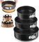 LZYDKH 3 Stück Springform, 20/22/24cm klein Kuchenform Backform mit Antihaftbeschichtung Springform Set Abnehmbarer Flachboden für Backen Verschiedener Kuchen Unt Brot (Schwarz)