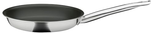 Spring Brigade Ultimate Frying Pan 8, Stainless Steel Nonstick Skillet with 5-Layer Construction, Triple Aluminum Core, Scratch Resistant, Metal Utensil Safe, Induction Compatible