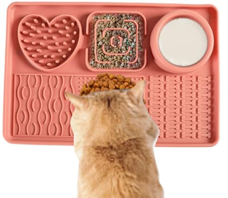 Tappetino da leccare per cani, tappetino in silicone anti-stress, per cuccioli, giocattolo educativo multifunzione, stimolante l'intelligenza, riduce l'ansia e la noia per il gioco