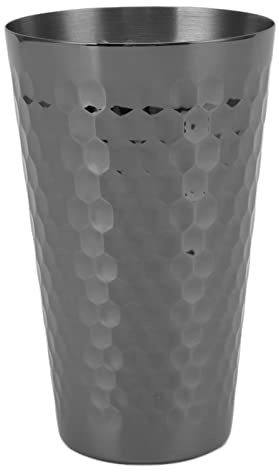 Drinking Cup Stainless Steel Hammered Multipurpose Moscow Mule Mug Beer Tumbler Cocktail Mixing Cup for Bar Home Kitchen Silver Finish Durable Elegant Design 4.6oz 118mm (Plated Black)