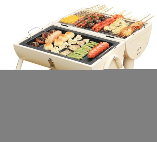 Griglia a Barile - Affumicatore da Picnic,Grill Compatto con Coperchio per Casa Giardino e Campeggio