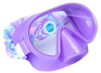 Splash Place Kids Swimming Mask with Fabric Strap - Pastel Swirl | Childrens Youth Swim Goggles with Nose Cover, Hypoallergenic, No More Tangled Hair