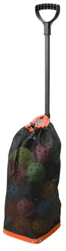 Generisch cesta, gran capacidad, canasta de pelota de tenis con mango plegable, contenedor de bolas con diseño ligero, accesorios deportivos, equipo de entrenamiento para hombres, mujeres,