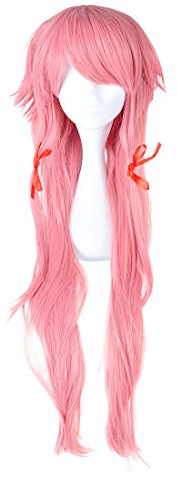 CoolChange Cosplay peruk från Yuno Gasai för Mirai Nikki fans | rosa