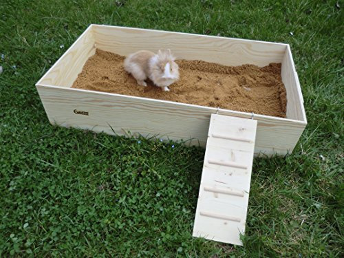 Elmato 12113 Mega Buddelkiste Buddelbox Sandbad für Kaninchen Hasen XXL, 95x52x18cm