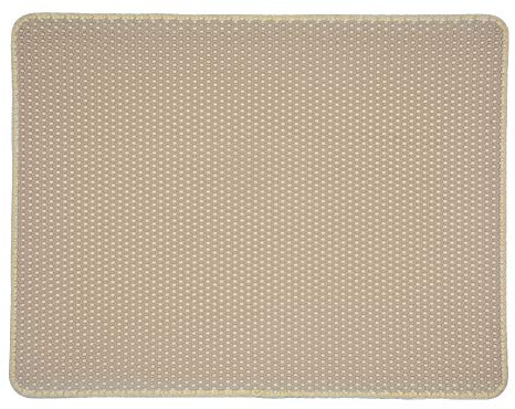 Tapis Litière pour Chat Double Couche en Nid d'abeille Design Tapis EVA Non Toxique,Beige,30x30cm