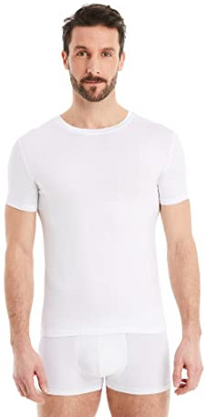 FINN Business Unterhemd Herren Kurzarm mit Rundhals-Ausschnitt - Unterziehshirt Männer aus original Lenzing® Modal Stoff - Das perfekte T-Shirt unter Hemd und Anzug Weiß Weiss XL