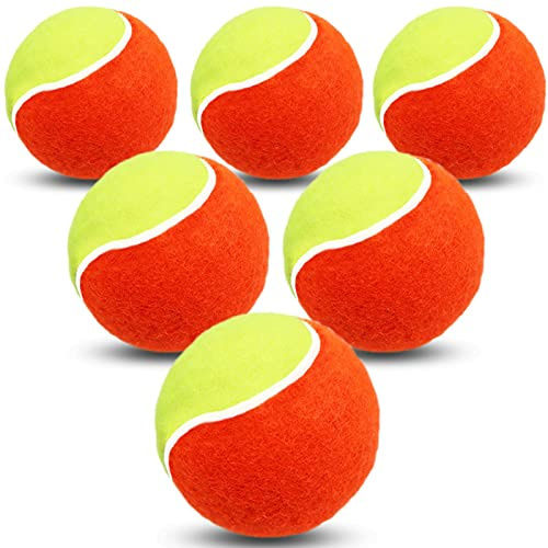 FINGER TEN Kids Tennis Balls Soft Low Compression Practice (6 Pack in Orange)