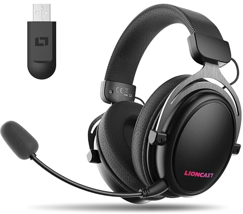 Lioncast® LX80 Gaming Headset mit Mikrofon Wireless [40Std. Akku] - kompatibel mit PS5, Nintendo Switch, Switch 2, Xbox - Gaming Headset PC - Kopfhörer Kabellos Bluetooth