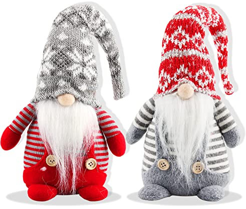 Weihnachten Deko Wichtel, Schwedischen Weihnachtsmann, 2 Stücke Weihnachten Deko Wichtel, Schwedische Wichtel, Gesichtslose Puppe, Schwedischen Weihnachtsmann für Geschenke Familie Dekorationen