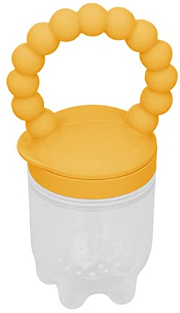 Ciuccio per Alimenti, Alimentatore per Ciuccio per Frutta Multifunzionale in Silicone per Alimenti Antidolorifici per Alimenti Sicuri (Giallo)