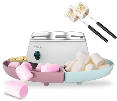 Cecotec Máquina para Calentar Marshmallows Marshmallow Maker Fun&Sugar Marshmallow. 270 W de Potencia, 2 Tenedores de Metal, 4 Compartimentos Desmontables, Fácil de Usar y Transportar