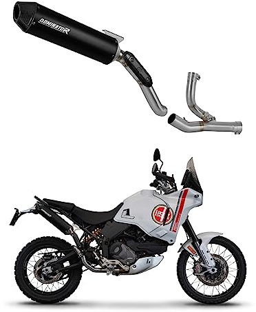 DOMINATOR Impianto di scarico Collettori Marmitta Silenziatore MX2 NERO compatibile con DesertX Desert X 2022-2023