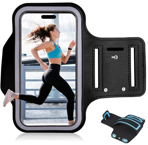 Xinlon 2PCS Brazalete Movil Running Universal, Brazalete para Smartphone, Brazalete Móvil Deportivo Ajustable con Banda Reflectante, Compatible con Teléfono De hasta 6,5 Pulgadas para Correr Gimnasio