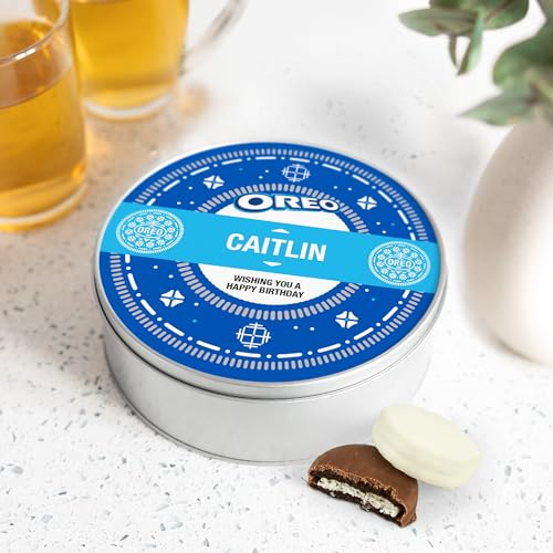 Cadeau Oreo au chocolat avec nom - Biscuits Oreo au chocolat personnalisés dans une boîte d'oreo originale