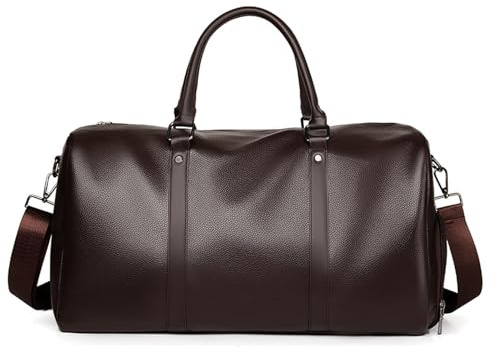 FANDARE Sac de Voyage Léger pour Femme et Homme - Sac à Main Imperméable en Cuir avec Compartiment à Chaussures pour Week-End et Sport de Gym