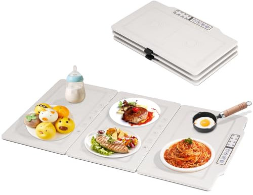BAOSHISHAN Elektrische warmhalteplatte 30-120°C Spleißbare Wärmeplatte Nur für Speisen oder für den flachen Boden Geschirr (dreiteilig)