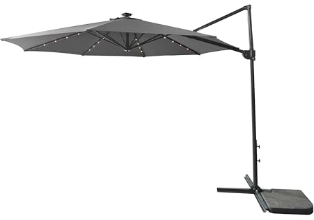 SONGMICS Sonnenschirm Ampelschirm 300 cm 28 Solar-LED-Leuchten