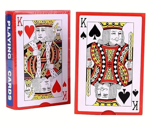 JKG 2pk STANDARD PLAYING DECK OF CARDS - Plastic Coated | 52 Cards & 2 Jokers Deck | Classic Poker, Snap, Black Jack, Solitaire, Rummy, Family Card Games | Durable, Smooth Shuffle UK Playing Card Set
