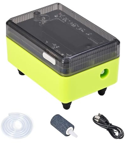 Aérateur pour Aquarium - Bulleur Transparent Rechargeable | Pompe à Air Résistante à l'eau - pour Voyage Maison Camping Entretien d'Étang Bateau Extérieur Eau Salée et Douce