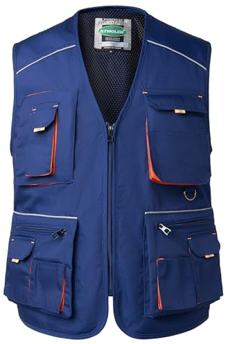 KTWOLEN Chaleco de Trabajo para Hombre Verano Chaleco Multibolsillos Chaqueta Sin Mangas de Trabajo para Carpintero