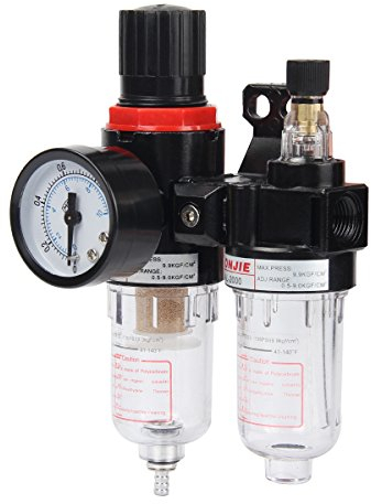 Donnagelia 1/4 Druckluft Druckminderern Ölabscheider Wasserabscheider mit Manometer und Wasserfilter
