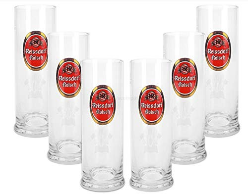 Reissdorf Kölsch Bier Stangen Glas Gläser Set - 6x Kölschstangen 0,25l geeicht