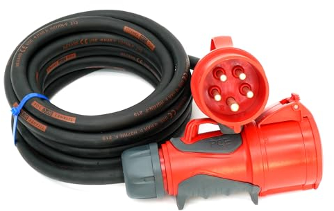 CEE Starkstromkabel (1,5m-50m) 32A Verlängerungskabel Titanex H07RN-F 5x4mm² mit PCE Grip Stecker und Kupplung, Business-Line von Event-Kabel (1,5 Meter)