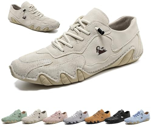Handgemachte Niedrige Beck Schuhe, Damen Outdoor Wasserdicht Rutschsichere Leichtgewichtige Atmungsaktive Casual Flache Unterseite Slip-On Komfortable Barfußwanderschuhe(Sand Color,39 EU)