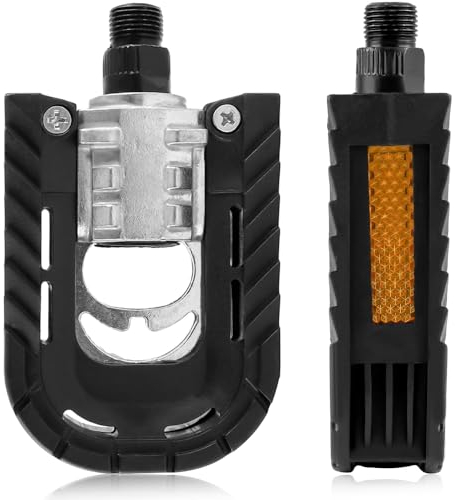 Fahrradpedale, Fahrrad Pedale, Aluminiumlegierung MTB Pedale Mit Reflektoren rutschfeste Klapppedale Fahrrad für MTB City/Trekking Bike