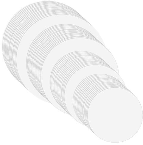 NBEADS 100 Pcs Feuilles de Papier Aquarelle Rond, 15/19/25/29cm de Diamètre Bloc de Papier pour Aquarelle Papier Aquarelle Pressé à Froid Papier de Peinture pour Artistes Débutants Dessin Aquarelle