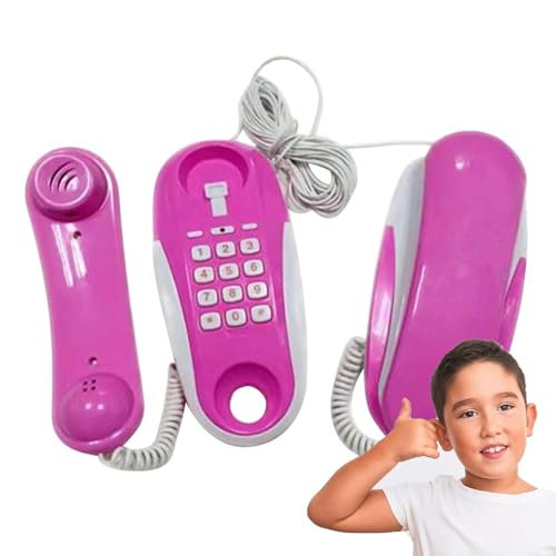 Generisch Spieltelefon für Kinder, Spielzeugtelefon für Kinder – Spieltelefon mit Klingelton, realistisches Telefondesign mit 23-Zoll-schnurgebundenem Telefon