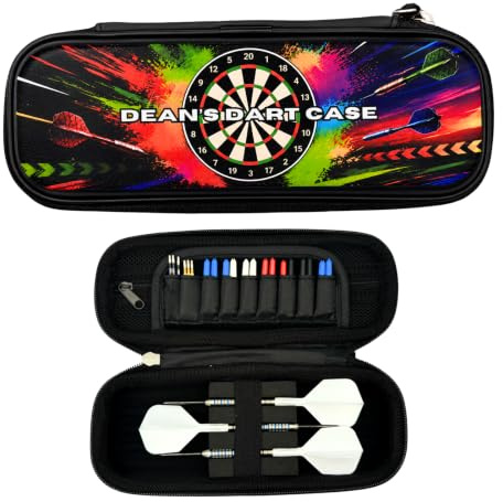 GiftWorldSolutions Darts Gift, Personalised Dart Case – Custom Dart Storage Case Holds 1 Set of Darts – Dart Accessory Wallet with Mesh Pockets for Flights & Stems
