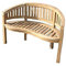 Ambientehome Teak Bananenbank 2-sitzer Teakbank Gartenbank Sitzbank 120 cm, 88.5 x 34.5 x 54 cm