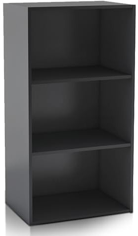 habeig Tube Bücherregal Standregal 3 Fächer Belastung Regalboden 30kg Standregal (80 x 42,5 x 29,5 cm schwarz)