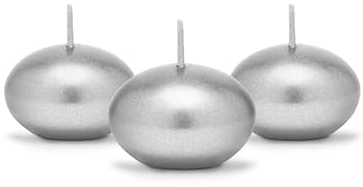 Unbekannt 50 Candele galleggianti Argento Metallizzato Candela Galleggiante 50 PZ