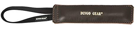Dingo Gear Beißwurst Hundespielzeug Leder 25 cm Braun