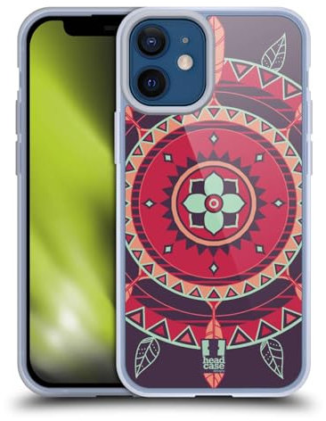 Head Case Designs Violett Indianer Monograms Gelhülle [Militärischer Schutzgrad] Kompatibel Mit Apple iPhone 12 Mini Und Kompatibel Mit MagSafe