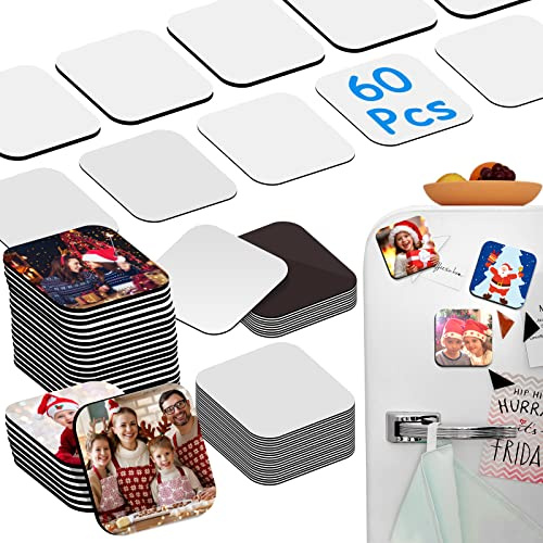 Magneti vuoti per frigorifero a sublimazione per casa, cucina, frigorifero, forno a microonde, decorazione da parete o calendario per ufficio con 30 pezzi stampati a sublimazione quadrati vuoti, 30