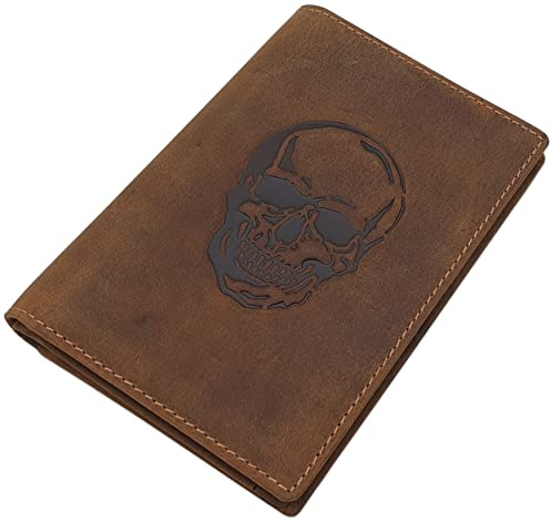 Portadocumentos de búfalo de cuero de grano completo con diseño de ciervo, jabalí, pez, calavera o sin diseño para permiso de conducir, tarjeta de minusvalía, permiso de armas, permiso de caza, etc