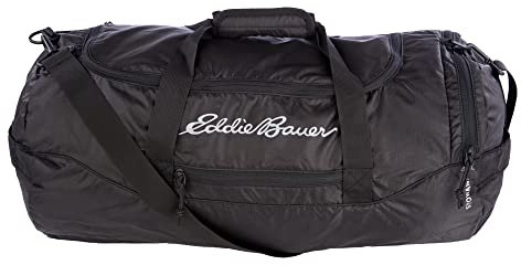 Eddie Bauer Verstaubare 45-Liter-Reisetasche aus Ripstop-Polyester, Onyx, 45L